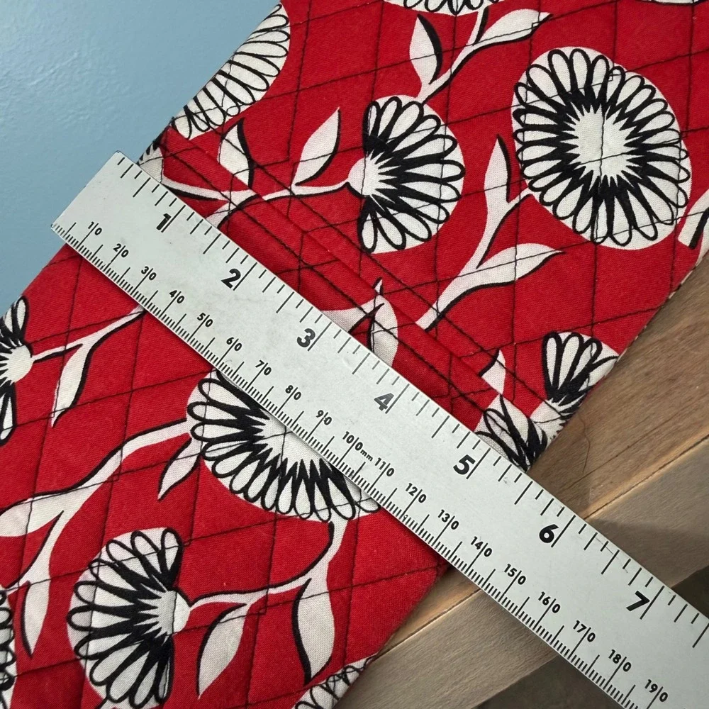 Vera Bradley Laptop Travel Bag Women Medium Red Poppy Floral Quilted Crossbody